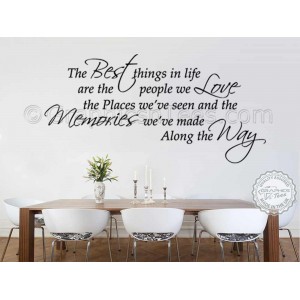 Best Things In Life, Inspirational Family Wall Sticker Quote, Memories We Make Home Wall Decor Decal